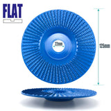 Angle Grinder Wood Carving Disc 125mm Flat Beveled Shaping Wheel for Woodworking DIY Polishing Deburring Root Carving Tea Tray Furniture Crafting (Flat Grinding Disc, Blue)