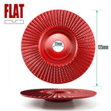 Angle Grinder Wood Carving Disc 125mm Flat Beveled Shaping Wheel for Woodworking DIY Polishing Deburring Root Carving Tea Tray Furniture Crafting (Flat Grinding Disc, Red)