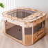 Foldable Pet Playpen with Zippered Top, Portable Cat Whelping Box & Puppy Kennel for Indoor/Outdoor Use, Easy Assembly, Multi-Functional Tent for Small Pets (Brown-2XL)