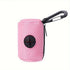 Portable Poop Bag Holder Dispenser for Dog Walking – Mesh Roll Bag Storage Case with Carabiner Clip, Easy One-Hand Pull for Outdoor Pet Waste Cleanup (Pink)