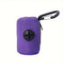Portable Poop Bag Holder Dispenser for Dog Walking – Mesh Roll Bag Storage Case with Carabiner Clip, Easy One-Hand Pull for Outdoor Pet Waste Cleanup (Purple)
