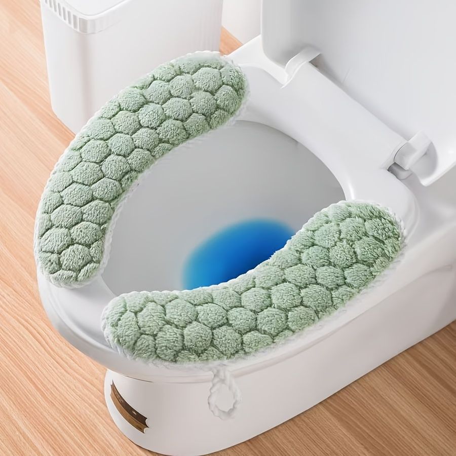 Premium Soft Plush Toilet Seat Cover with Anti-Slip Base, Universal Fit for Standard Toilets, 4 Colors Available for Cozy Bathroom Comfort (Green)