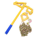 Heavy Duty Chain Ratchet Load Binder with 1000kg Pulling Capacity for Garden Fence Wire Tensioning and Outdoor Farm Repair Tasks (Yellow)