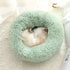 Plush Pet Nest Soft Donut Cat Bed – Cozy Round Couch for Cats and Small Dogs, Comfortable Sleeping Spot for Warmth and Deep Sleep, Suitable for Indoor Home Use (M, Green)