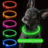 USB Rechargeable LED Glow Pet Collar, Soft Silicone Night Safety Dog & Cat Collar with 6 Colors, 3 Modes, Adjustable Length for Small, Medium, Large Pets, Ideal for Evening Walks and Outdoor Visibility (M, Green)