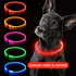 USB Rechargeable LED Glow Pet Collar, Soft Silicone Night Safety Dog & Cat Collar with 6 Colors, 3 Modes, Adjustable Length for Small, Medium, Large Pets, Ideal for Evening Walks and Outdoor Visibility (S, Red)