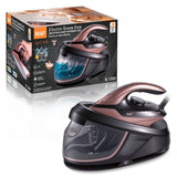 Professional Steam Iron with Ceramic Soleplate and 1.5L Detachable Water Tank for Home Use, Vertical Steaming, Dry Ironing, and Auto Shut-Off Feature for Wrinkle-Free Fabrics (RoseGold)