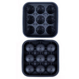 Create Soccer Ball Ice Cubes & Treats with This 9-Cavity Silicone Mold – Perfect for Chilling Drinks, Cocktails, or Baking Chocolate Desserts with a Fun 3D Sports Theme (Black)