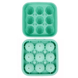 Create Soccer Ball Ice Cubes & Treats with This 9-Cavity Silicone Mold – Perfect for Chilling Drinks, Cocktails, or Baking Chocolate Desserts with a Fun 3D Sports Theme (Green)