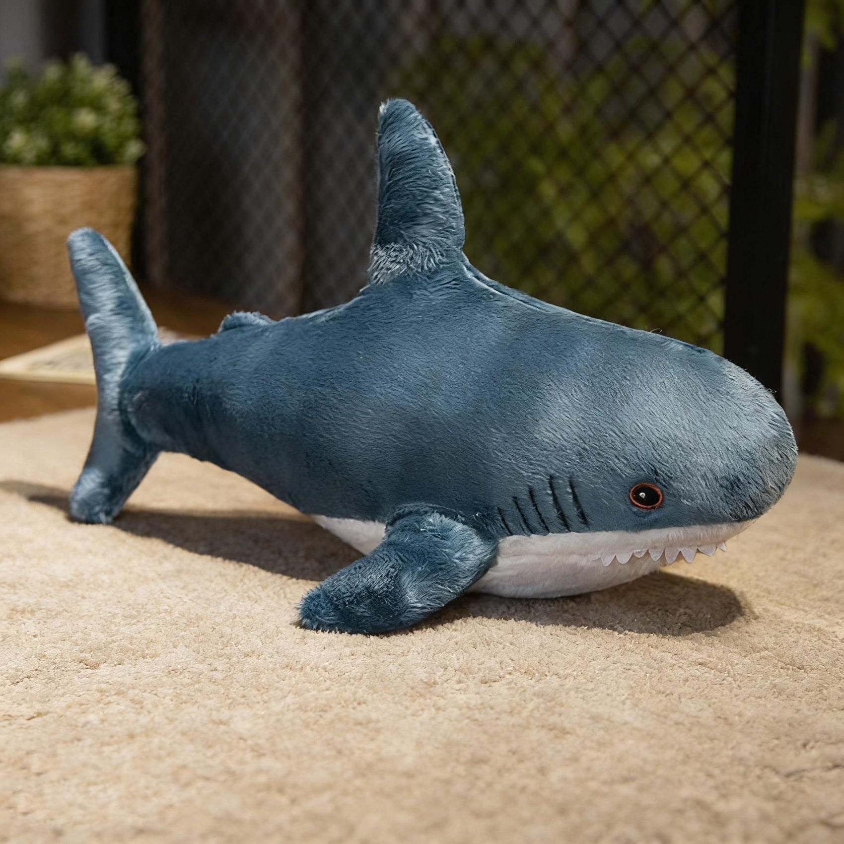 Adorable Shark Plush Toy for Pets and Kids – Soft, Cuddly Stuffed Animal Pillow in Multiple Colors, Perfect as a Couch Decor, Companion for Dogs, or Festival Gift (Blue)