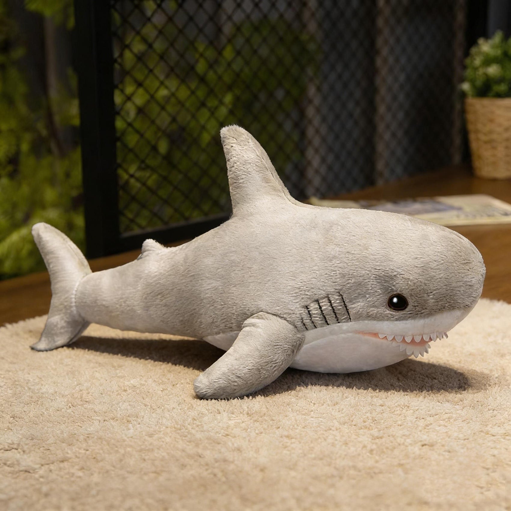 Adorable Shark Plush Toy for Pets and Kids – Soft, Cuddly Stuffed Animal Pillow in Multiple Colors, Perfect as a Couch Decor, Companion for Dogs, or Festival Gift (Grey)