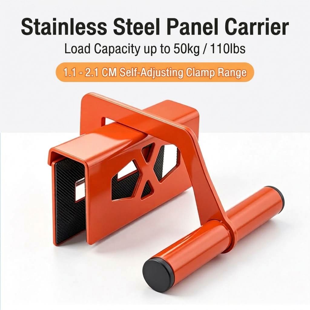 Stainless Steel Panel Carrier Clamp with EVA Anti-Slip Pads for Lifting Wood Tile Stone Boards in Construction Renovation and DIY Projects (1PCS)