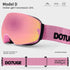 DOTUGE DGQ-D07 Magnetic Flip Ski Goggles with REVO Coated Dual-Layer Anti-Fog Spherical Lens, UV400 Protection, OTG Design, and Wide Field of View for Snow Sports (D)