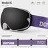 DOTUGE DGQ-D07 Magnetic Flip Ski Goggles with REVO Coated Dual-Layer Anti-Fog Spherical Lens, UV400 Protection, OTG Design, and Wide Field of View for Snow Sports (G)