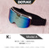 DOTUGE DGZ-Z12 Ski Goggles with REVO Coating, Anti-Fog, HD Dual-Layer PC Lens, TPU Frame, Impact-Resistant Sponge, Adjustable Strap, Large Field Cylindrical Design, Compatible with Prescription Glasses, Ideal for Snow Sports, Skiing, Snowboarding, and Mou