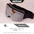 DOTUGE DGZ-Z12 Ski Goggles with REVO Coating, Anti-Fog, HD Dual-Layer PC Lens, TPU Frame, Impact-Resistant Sponge, Adjustable Strap, Large Field Cylindrical Design, Compatible with Prescription Glasses, Ideal for Snow Sports, Skiing, Snowboarding, and Mou