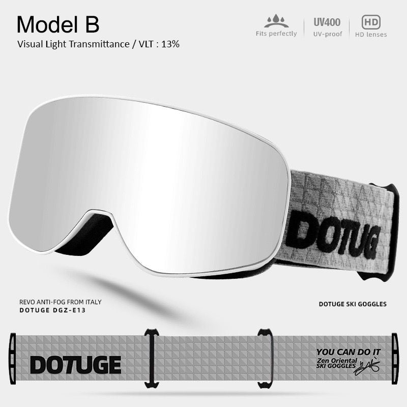 DOTUGE Kids Snow Goggles with Magnetic Flip Design, Anti-Fog HD Lens & UV400 Protection, Compatible with Prescription Glasses, Ideal for Skiing, Snowboarding, and Winter Outdoor Adventures (B)