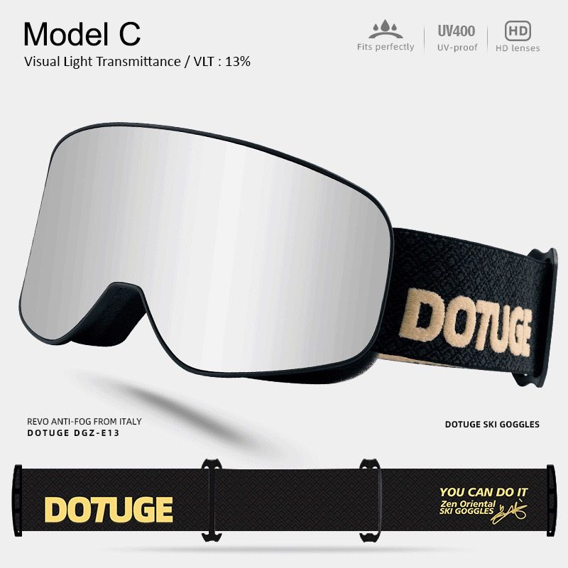 DOTUGE Kids Snow Goggles with Magnetic Flip Design, Anti-Fog HD Lens & UV400 Protection, Compatible with Prescription Glasses, Ideal for Skiing, Snowboarding, and Winter Outdoor Adventures (C)