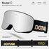 DOTUGE Kids Snow Goggles with Magnetic Flip Design, Anti-Fog HD Lens & UV400 Protection, Compatible with Prescription Glasses, Ideal for Skiing, Snowboarding, and Winter Outdoor Adventures (C)
