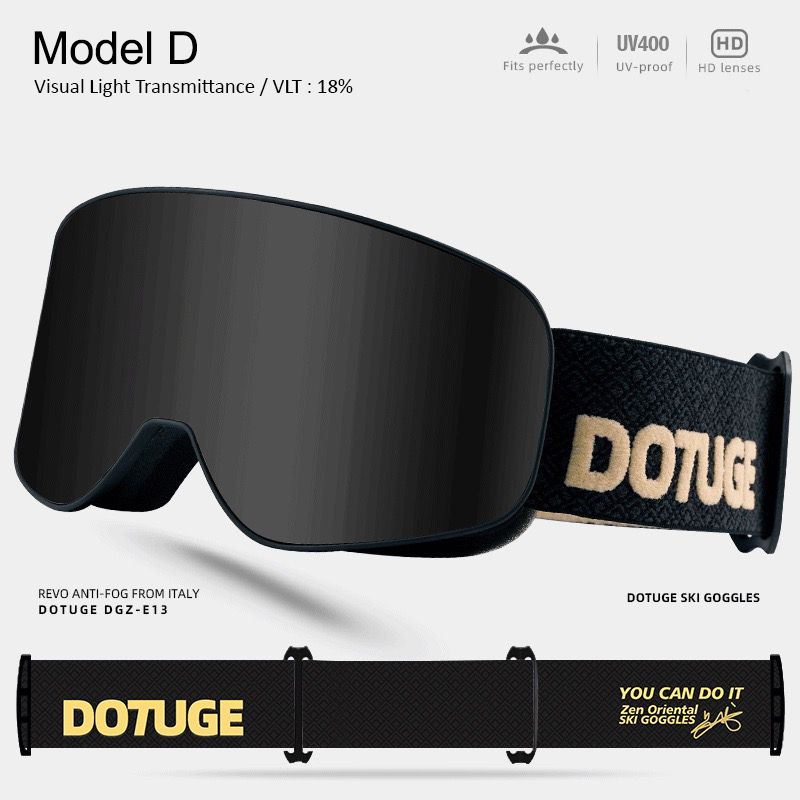 DOTUGE Kids Snow Goggles with Magnetic Flip Design, Anti-Fog HD Lens & UV400 Protection, Compatible with Prescription Glasses, Ideal for Skiing, Snowboarding, and Winter Outdoor Adventures (D)