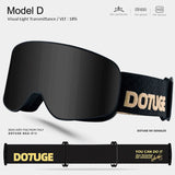 DOTUGE Kids Snow Goggles with Magnetic Flip Design, Anti-Fog HD Lens & UV400 Protection, Compatible with Prescription Glasses, Ideal for Skiing, Snowboarding, and Winter Outdoor Adventures (D)