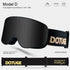 DOTUGE Kids Snow Goggles with Magnetic Flip Design, Anti-Fog HD Lens & UV400 Protection, Compatible with Prescription Glasses, Ideal for Skiing, Snowboarding, and Winter Outdoor Adventures (D)