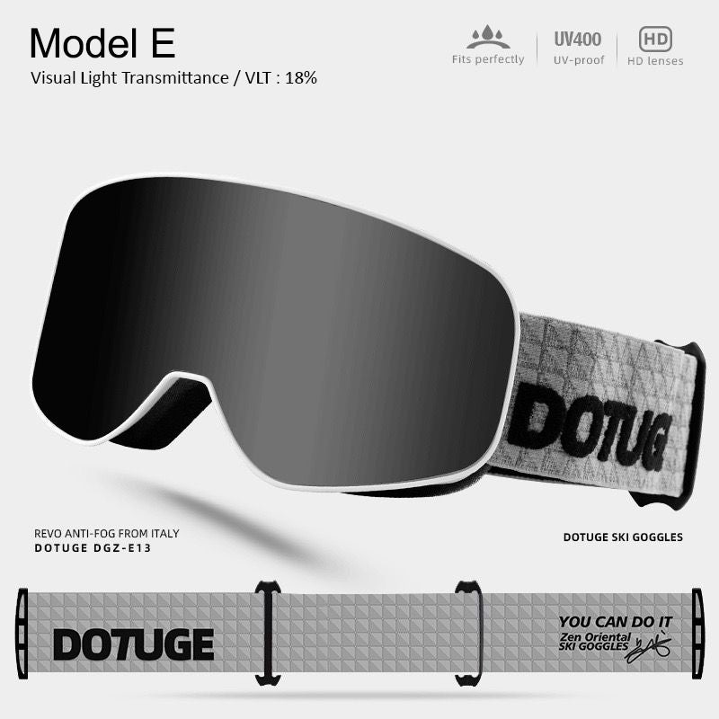 DOTUGE Kids Snow Goggles with Magnetic Flip Design, Anti-Fog HD Lens & UV400 Protection, Compatible with Prescription Glasses, Ideal for Skiing, Snowboarding, and Winter Outdoor Adventures (E)