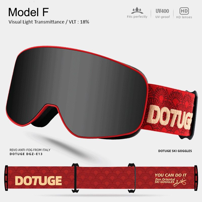 DOTUGE Kids Snow Goggles with Magnetic Flip Design, Anti-Fog HD Lens & UV400 Protection, Compatible with Prescription Glasses, Ideal for Skiing, Snowboarding, and Winter Outdoor Adventures (F)