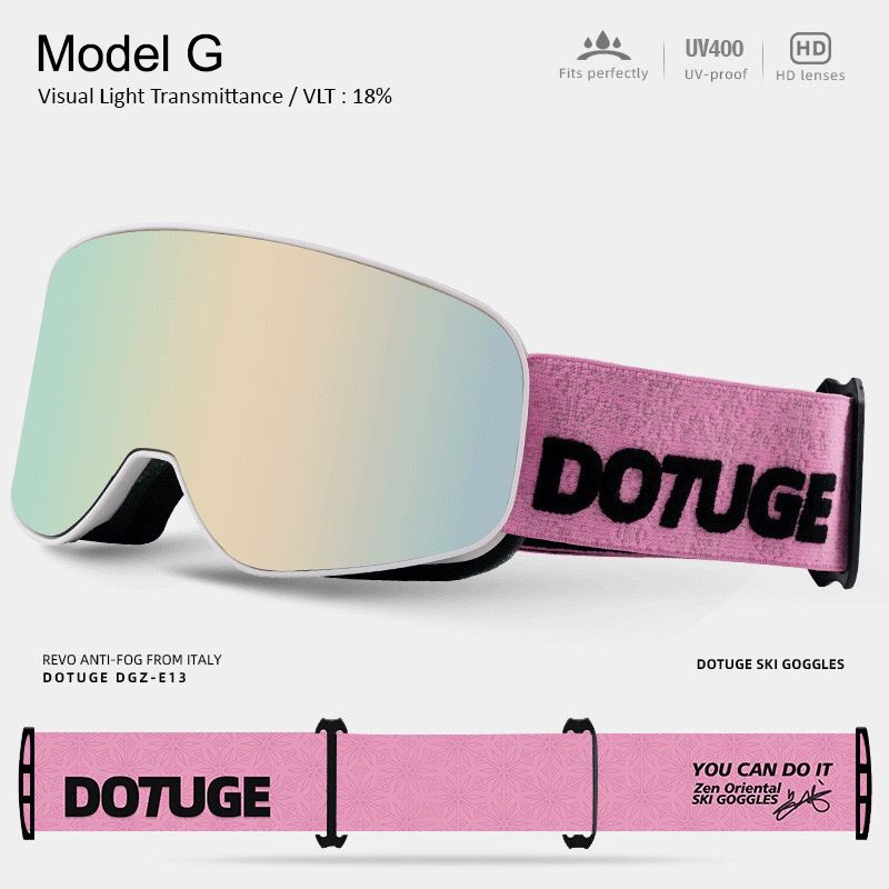 DOTUGE Kids Snow Goggles with Magnetic Flip Design, Anti-Fog HD Lens & UV400 Protection, Compatible with Prescription Glasses, Ideal for Skiing, Snowboarding, and Winter Outdoor Adventures (G)