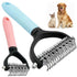 Professional Pet Dematting Comb for Dogs and Cats - Stainless Steel Grooming Tool for Removing Tangles, Mats, and Loose Undercoat Hair, Ideal for Long-Haired and Thick-Coated Breeds - S - Blush