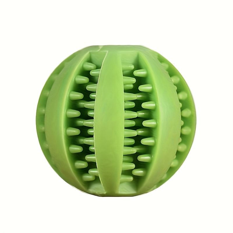 Interactive Dog Chew Toy for Small Breeds - Durable Rubber Treat Dispensing Ball for Dental Cleaning, Slow Feeding, and Fun Playtime with Your Furry Friend (5cm, Green)