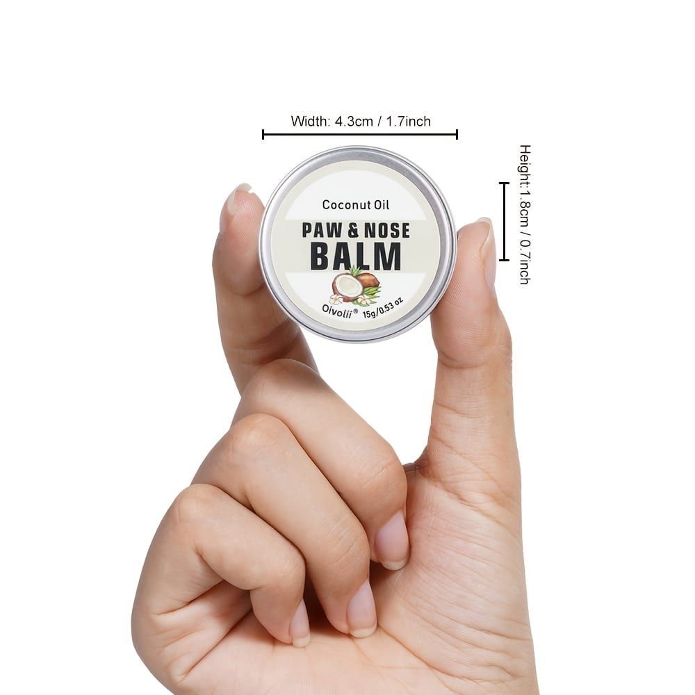 Paw & Nose Care Balm for Dogs and Cats – Deep Moisturizing Treatment for Cracked Pads and Dry Noses, with Coconut Oil or Blueberry Extract, Ideal for Home or On-the-Go Use (OLI00742)