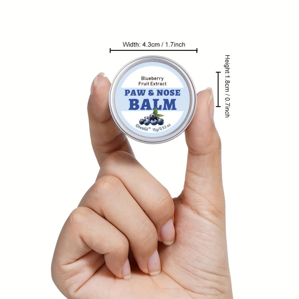 Paw & Nose Care Balm for Dogs and Cats – Deep Moisturizing Treatment for Cracked Pads and Dry Noses, with Coconut Oil or Blueberry Extract, Ideal for Home or On-the-Go Use (OLI00743)