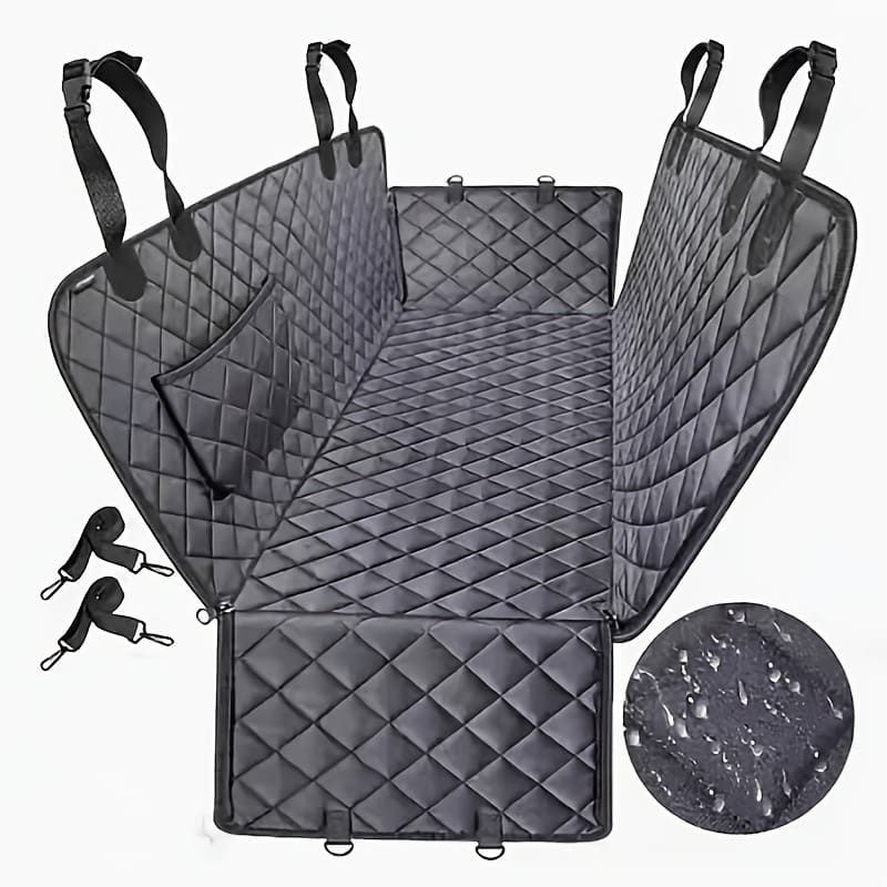 100% Waterproof Pet Car Seat Cover Hammock – Heavy-Duty 600D Scratch-Resistant, Anti-Slip, Soft & Durable Dog Seat Protector for Cars, Trucks, and SUVs – Fits Rear Seats with Easy Foldable Design (Black)