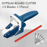 Multifunctional Gypsum Board Cutter with Measuring Tape and Marking Pencil, Gun-Style Handheld Tool for Cutting Drywall, Foam Board, KT Board and Cardboard in Renovation and DIY Craft Projects (Drywall Cutter (with 5 Blades))