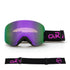 New Magnetic Ski Goggles with Cylindrical Lens, Anti-Fog Snow Glasses for Outdoor Skiing, Snowboarding, and Mountaineering – Universal Fit for Men, Women, and Youth (Purple)