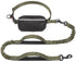 Hands-Free Dog Leash Set with Waist Belt and Storage Pouch, Shock-Absorbing Bungee Leash for Jogging, Walking, and Outdoor Adventures, Reflective Safety Design for Night Use (DarkGreen)