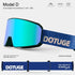 DOTUGE DGZ-Z11 Ski Goggles with Italian REVO Coating, Anti-Fog Dual-Layer HD Lens, UV400 Protection, Cylindrical Design for Skiing, Snowboarding, and Winter Outdoor Sports (D)
