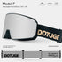 DOTUGE DGZ-Z11 Ski Goggles with Italian REVO Coating, Anti-Fog Dual-Layer HD Lens, UV400 Protection, Cylindrical Design for Skiing, Snowboarding, and Winter Outdoor Sports (F)
