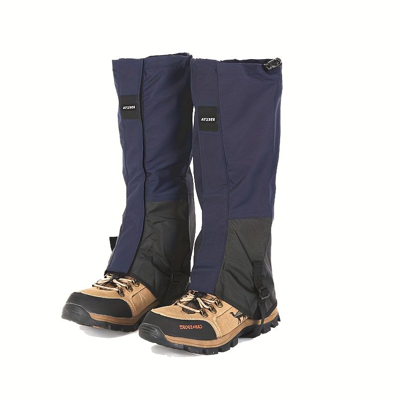 Outdoor Leg Gaiters for Hiking, Snow, and Mud – Waterproof, Breathable 100% Polyester with Adjustable Fit, Ideal for Skiing, Trekking, and Desert Exploration to Keep Debris Out of Boots (Navy)