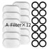 Replacement Pet Water Fountain Filter Kit with Runway Filter, Round Foam, and Square Activated Carbon Pad for Clean, Fresh Drinking Water for Cats and Dogs (A Filter×12)