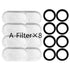 Replacement Pet Water Fountain Filter Kit with Runway Filter, Round Foam, and Square Activated Carbon Pad for Clean, Fresh Drinking Water for Cats and Dogs (A Filter×8)