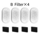 Replacement Pet Water Fountain Filter Kit with Runway Filter, Round Foam, and Square Activated Carbon Pad for Clean, Fresh Drinking Water for Cats and Dogs (B Filter×4)