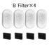 Replacement Pet Water Fountain Filter Kit with Runway Filter, Round Foam, and Square Activated Carbon Pad for Clean, Fresh Drinking Water for Cats and Dogs (B Filter×4)