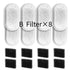 Replacement Pet Water Fountain Filter Kit with Runway Filter, Round Foam, and Square Activated Carbon Pad for Clean, Fresh Drinking Water for Cats and Dogs (B Filter×8)