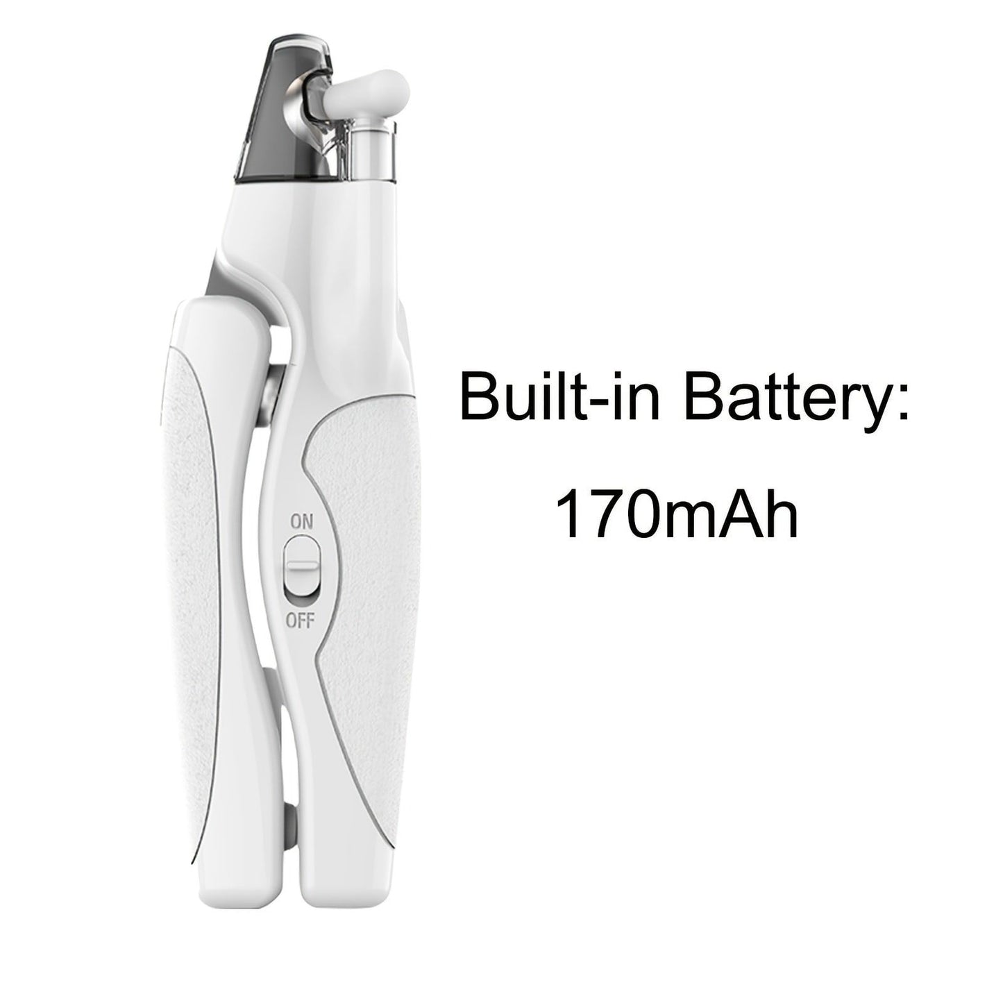 Professional Rechargeable Pet Nail Clipper with LED Light for Cats and Dogs, Safe Trimming and Filing Tool with Safety Lock and Nail Catcher, (White)