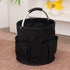 Foldable Carry-All Tote with Handle and Multiple Pockets – Portable Collapsible Laundry Basket for Outdoor Travel, Camping, Picnic, Beach, and Home Organization (Black)