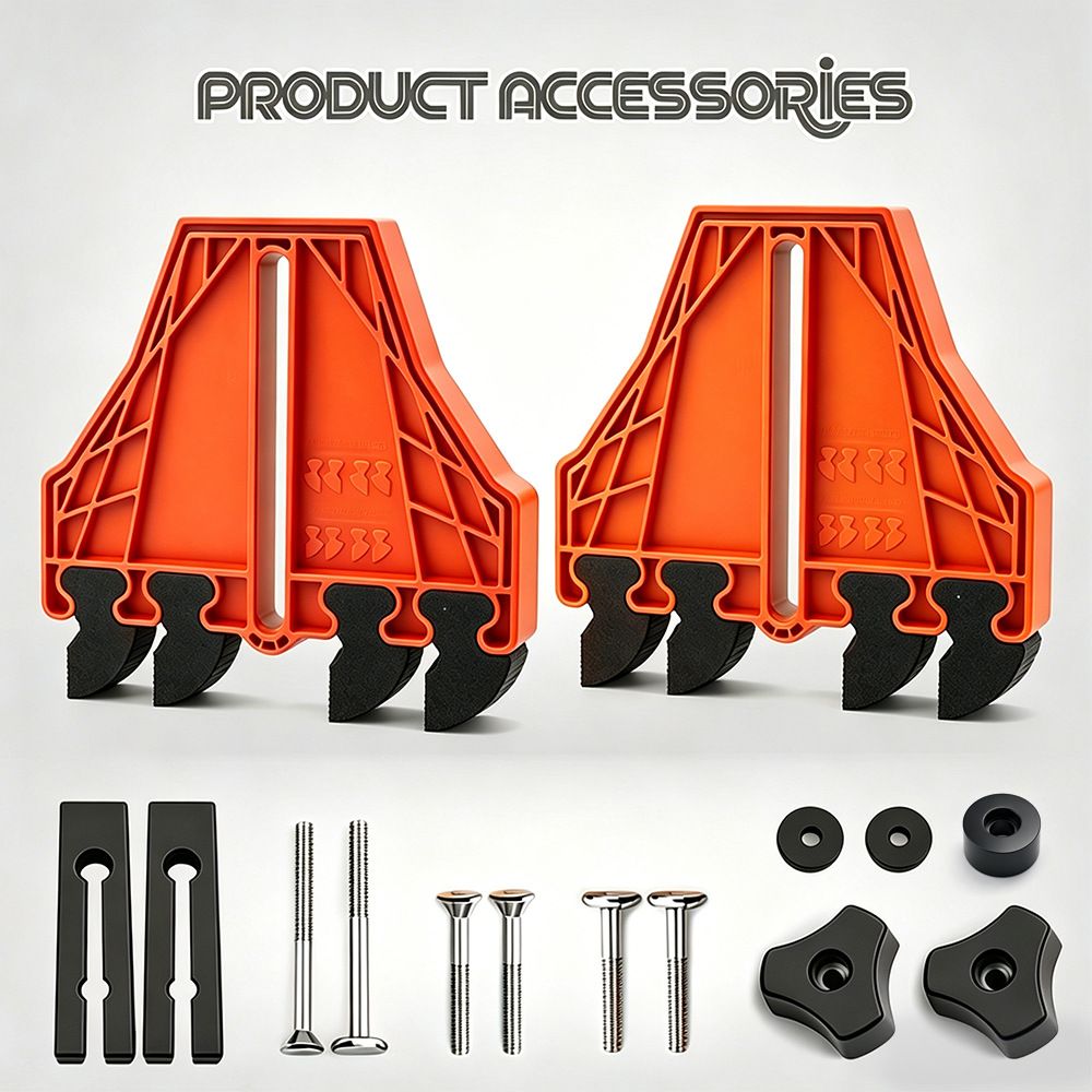 Versatile Woodworking Featherboard with EVA Pressure Teeth for Table Saws, Router Tables, and Band Saws, Enhancing Safety and Precision in Wood Cutting Tasks (Orange, 2PCS)