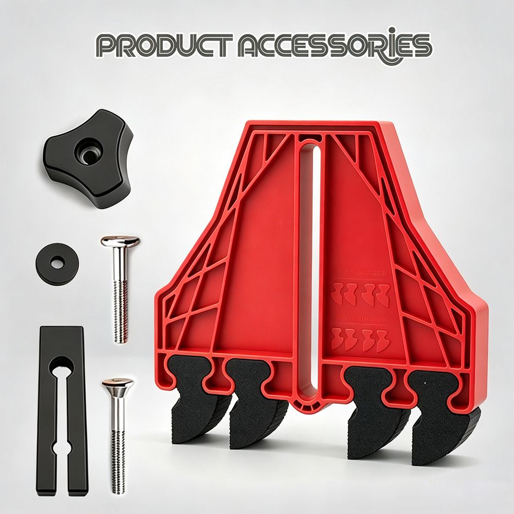 Versatile Woodworking Featherboard with EVA Pressure Teeth for Table Saws, Router Tables, and Band Saws, Enhancing Safety and Precision in Wood Cutting Tasks (Red, 1PCS)