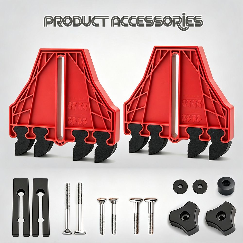 Versatile Woodworking Featherboard with EVA Pressure Teeth for Table Saws, Router Tables, and Band Saws, Enhancing Safety and Precision in Wood Cutting Tasks (Red, 2PCS)